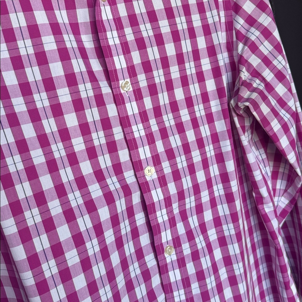 Banana Republic Men's Magenta Checkered Shirt - Picture 6 of 6